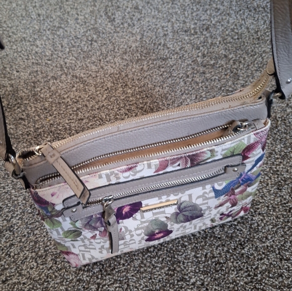 Dana Buchman Purse Faux Leather Handbag Multicolor Floral Shoulder Bag - Picture 7 of 14